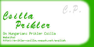 csilla prikler business card